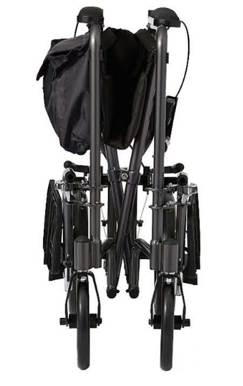 Medline Elite Aluminum Transport Wheelchair, Titanium Grey