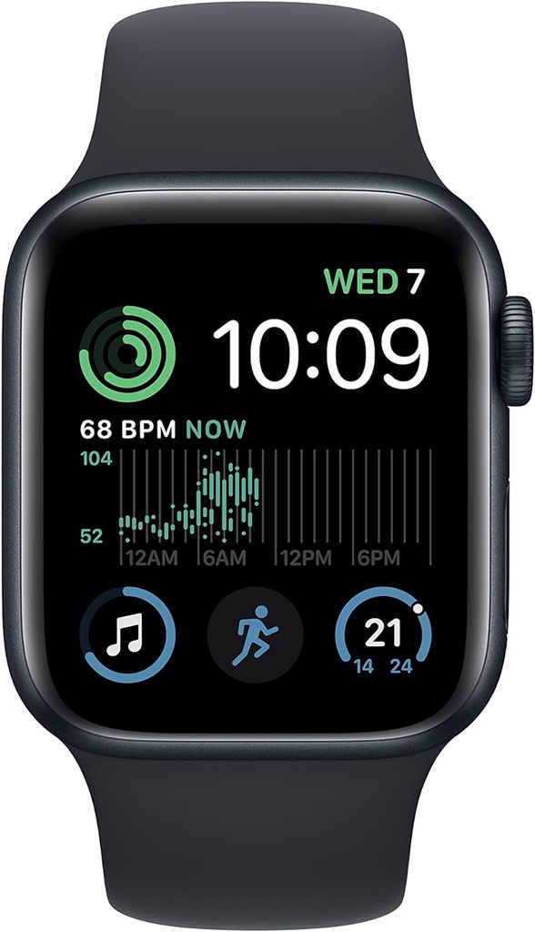 Apple Watch SE (2nd Gen) (GPS + Cellular 40mm) Midnight Aluminium Case with Midnight Sport Band, Regular (Renewed)