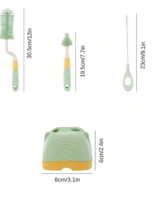 MOOZ Baby Silicone Bottle Brush Set Productos Para Bebes Bottle Cleaning Brush 360-Degree Rotating Cleaning 