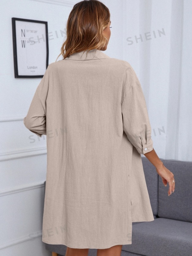 Button Up High Low Hem Blouse With Shorts