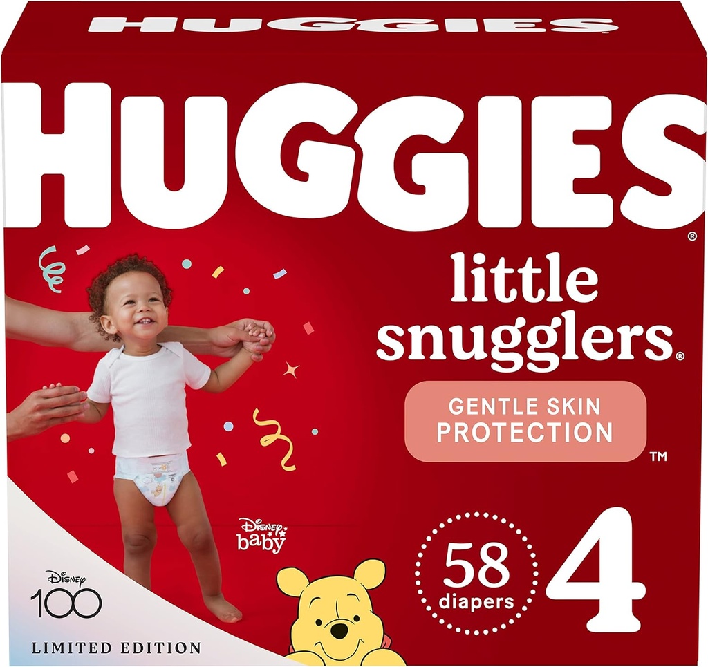 Pañales para bebés Huggies Little Snugglers, talla 4, paquete Giga, 58 quilates