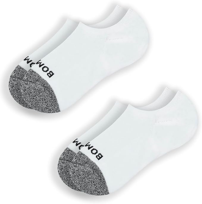 Paquete de 2 calcetines Bombas acolchados invisibles para mujer, (blanco, mediano), Blanco