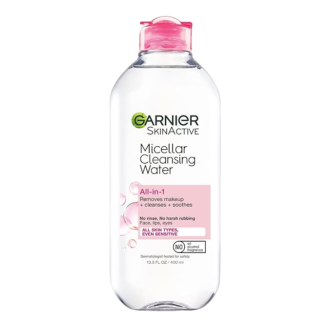 Agua micelar de limpieza para el rostro, todo en 1 limpiador y desmaquillante, Garnier, Normal