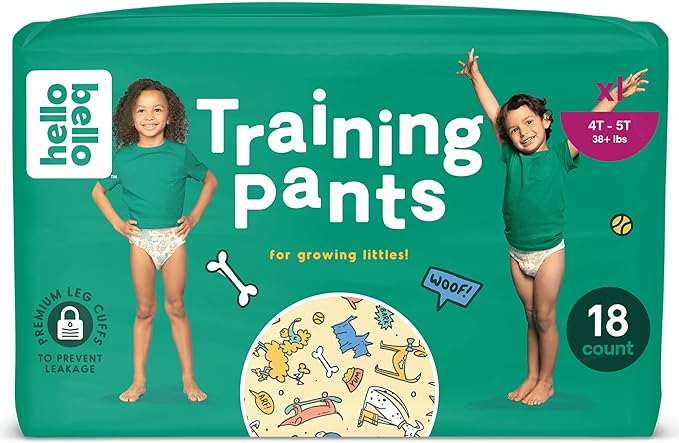 Hello Bello Pantalones de entrenamiento de primera calidad talla 4T-5T I 18 unidades de ropa interior desechable, neutro de género, ecológicos y para ir al baño con ajuste cómodo Li'l Barkers