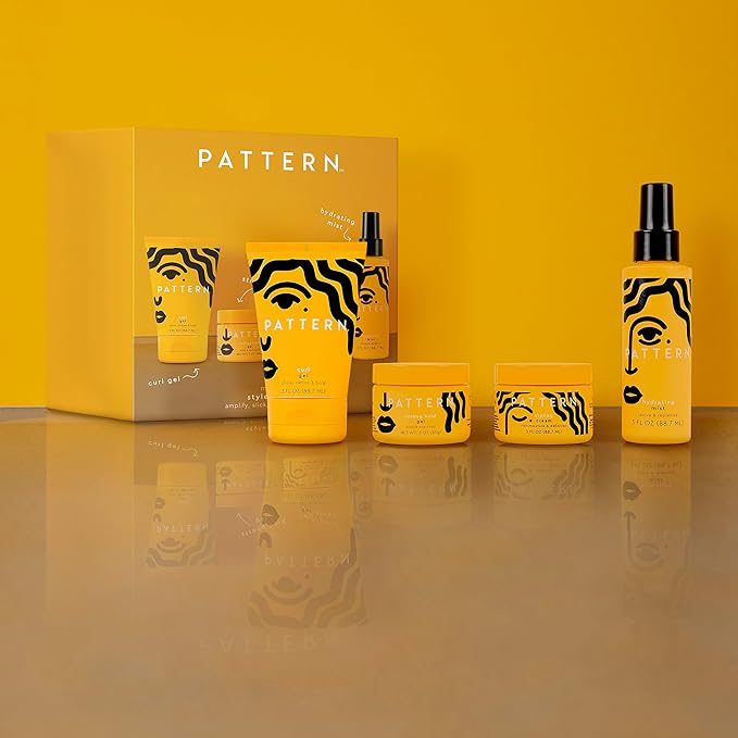 PATTERN Beauty Mini Stylers Kit para cabello rizado, rizado y apretado con textura, incluye niebla hidratante, gel rizo, crema de peinado y gel de fijación fuerte