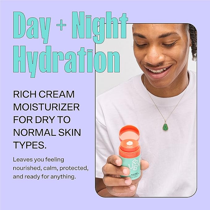 Bubble Skincare Slam Dunk - Crema facial hidratante para piel seca hecha con vitamina E + jugo de aloe vera para una tez brillante, cuidado de la piel con protección contra la luz azul (1.7 fl oz)