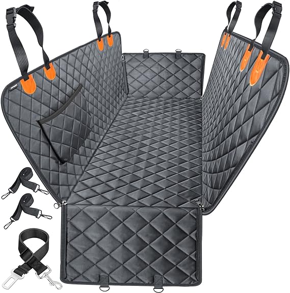 URPOWER - Asiento viajero para perros, cubierta de asiento para autos, hamaca, a prueba de arañazos, resistente al agua, no se desliza, duradero, suave, para mascotas, para autos, camiones y SUV
