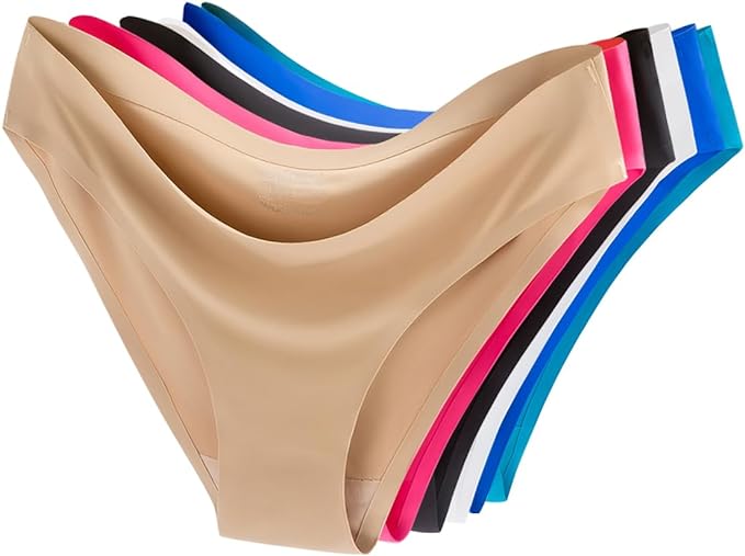 Paquete de 6 calzones invisibles para mujer, sin costuras, cobertura de media espalda