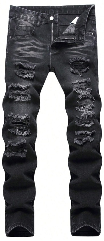Men Ripped Frayed Skinny Jeans