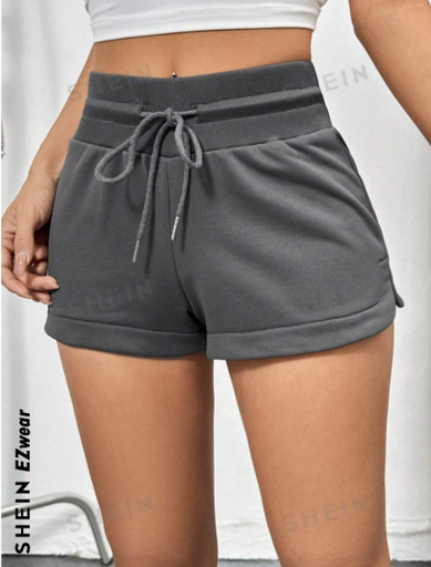 [SKU: sz2312260852870837] EZwear Drawstring Waist Casual Daily Shorts