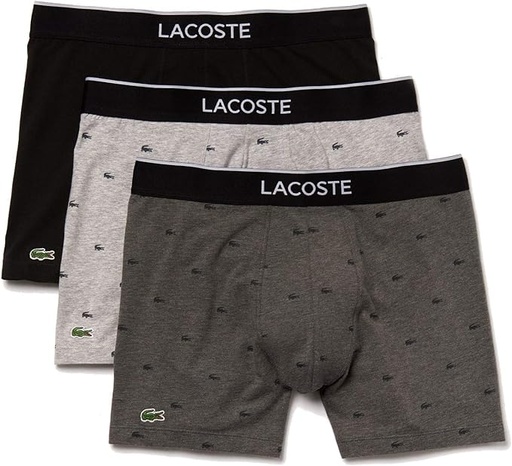 [ASIN ‏ : ‎ B07SDD3TDB] Lacoste Paquete de 3 calzoncillos tipo bóxer elásticos de algodón para hombre