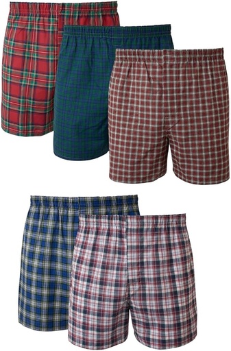 [ASIN ‏ : ‎ B0BDJRYR38] Hanes - Boxeadores de tartán para hombre