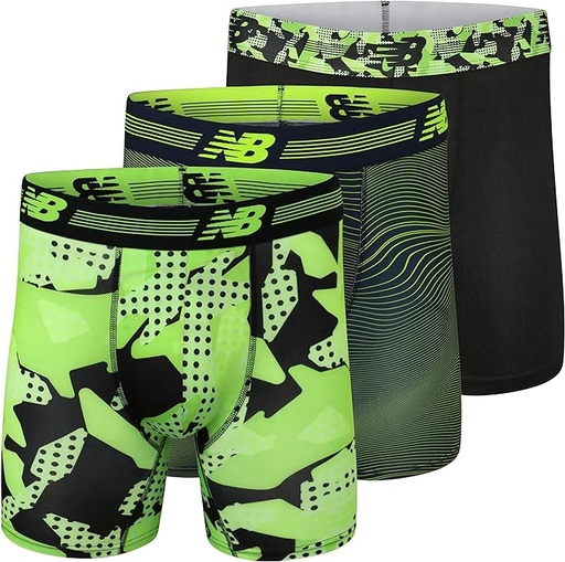 [ASIN ‏ : ‎ B07YYL6ZMG] New Balance Calzoncillos bóxer para hombre de rendimiento ultra suave de 6 pulgadas sin apertura (3 unidades de ropa interior)