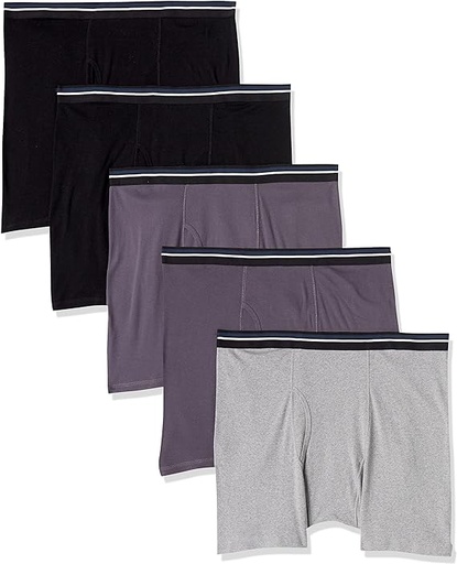[ASIN ‏ : ‎ B09GPX9X7M] Calzoncillos tipo bóxer de algodón sin etiquetas para hombre, paquete de 5