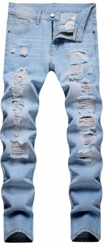 [sm2211160789222522] Men Cotton Ripped Frayed Skinny Jeans