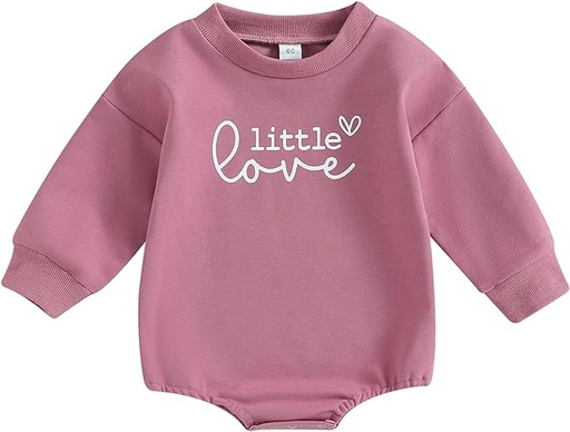 [ASIN ‏ : ‎ B0CFHP8J43] Ropa para bebé recién nacida, sudadera de gran tamaño con estampado de letras, mameluco de manga larga con burbujas para otoño