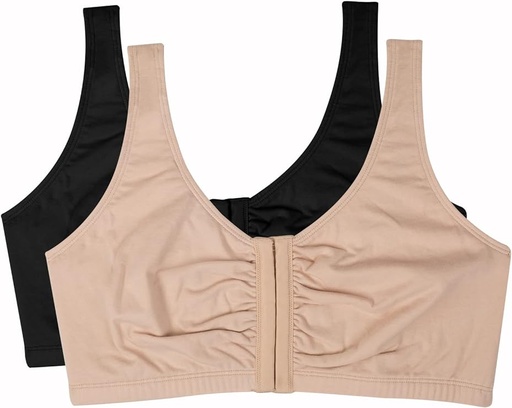[ASIN ‏ : ‎ B0C1GG2MDF] Fruit of the Loom Brasier deportivo reforzado para mujer, de cierre frontal
