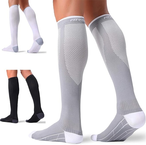 [ASIN ‏ : ‎ B07VWT52YP] FITRELL - 3 pares de calcetines de compresión para mujeres y hombres, calcetines para la circulación de 20-30 mmHg