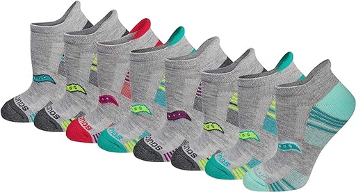 [ASIN ‏ : ‎ B09BKC9TNS] Saucony - Calcetines deportivos de alto rendimiento con lengüeta en el talón para mujer, paquete múltiple
