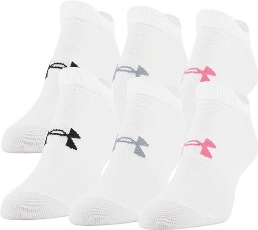 [ASIN ‏ : ‎ B08S47LRQB] Under Armour Calcetines ligeros invisibles Essential 2.0 para mujer, 6 pares