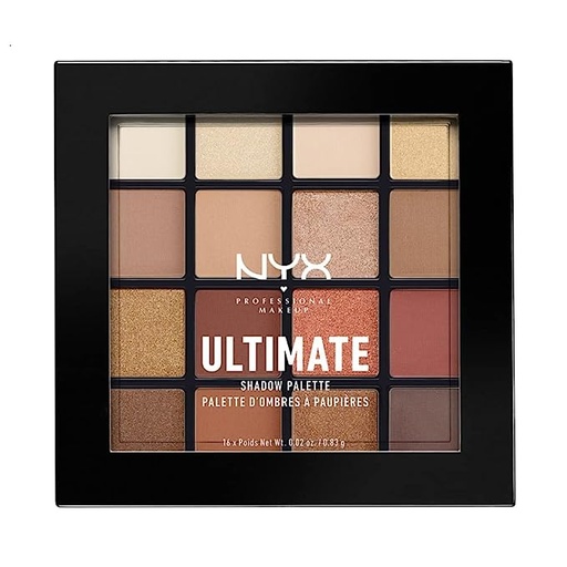 [ASIN ‏ : ‎ B01IW02HX2] NYX PROFESSIONAL MAKEUP - Paleta de maquillaje profesional, sombras de ojos Ultimate Shadow, tonos neutro cálido