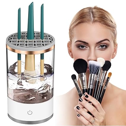 [ASIN ‏ : ‎ B0CZL6VCKX] Máquina limpiadora de brochas de maquillaje: limpiador eléctrico de brochas de maquillaje 2024, giro automático para todos los tamaños, juego de brochas de maquillaje de belleza, sombra de ojos,