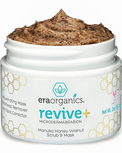 [ASIN ‏ : ‎ B018H32LHQ] Era Organics Exfoliante facial y exfoliante facial de microdermabrasión, mascarilla exfoliante de calidad de spa con miel de manuka y nuez exfoliante hidratante para piel seca, arrugas de puntos