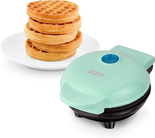 [B01M9I779L] Dash Mini Maker: La minimáquina para hacer wafles individuales, paninis, papas fritas y otros productos para llevar de desayuno, almuerzo o como bocadillos, 4"