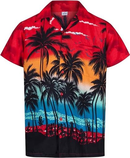 [B0CND8DVCV] REDSTAR Camisa hawaiana para hombre, ajuste holgado, camisa hawaiana de manga corta y botones para hombre con bolsillo, S-3XL