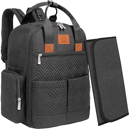 [B0BRPY219C] Mochila para pañales para bebés, niñas, niños - Bolsa de bebé para mamá, bolsas de pañales para recién nacidos, niños pequeños, 2 niños, mochila para bebé con cambiador de pañales, bolsa de pañales