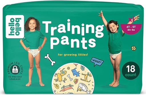 [B0B3SGLWXP] Hello Bello Pantalones de entrenamiento de primera calidad talla 4T-5T I 18 unidades de ropa interior desechable, neutro de género, ecológicos y para ir al baño con ajuste cómodo Li'l Barkers