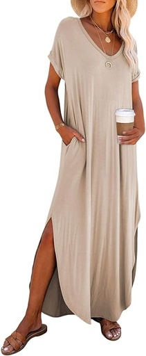 [B0CMZFJJ1F] Dokotoo Vestido largo de verano para mujer, vestido largo casual, holgado, maxi vestidos de playa, traje de playa 2024 Resort hawaiano