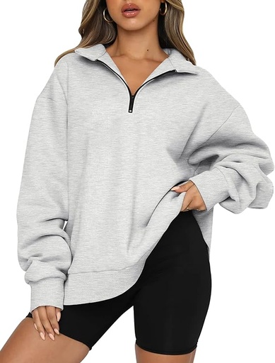[B0B5H1BLL5] Trendy Queen Sudaderas de gran tamaño para mujer, sudaderas con capucha y media cremallera, trajes de moda de invierno 2024 Y2K