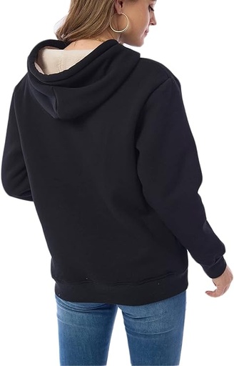 [B08FQSJW5T] Haellun - Sudadera con capucha con forro de vellón de sherpa, abrigado, de invierno y de estilo informal para mujer