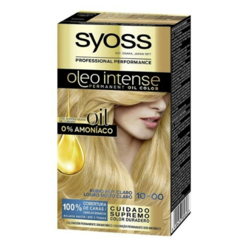 TINTE PERMANENTE SYOSS OLIO INTENSE SIN AMONIACO Nº 10,00 RUBIO EXTRACLARO