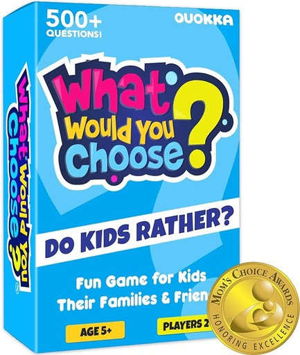 [B08XLRHTGH] QUOKKA Juego de mesa para niños de 8 a 12 años – Juego de cartas familiar para niños de 6 a 8 años – ¿Qué elegirías | Do Kids Rather? | Elige tu respuesta | Get to Know You - Noche de juegos divertida