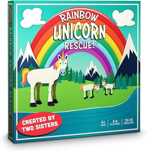 [B093RJNVBL] Rainbow Unicorn Rescue Juegos de mesa para niños. Grandes regalos de unicornio para niñas y niños, juguetes para niños, juegos para niños, juegos para niños de 4 a 8 años. por Raincorn Games.