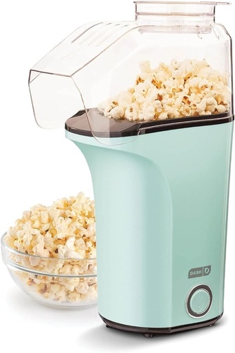 [B07NWCTXHH] DASH Máquina para hacer palomitas de maíz de aire caliente con taza medidora para porciones con granos de maíz + mantequilla derretida, 16 tazas, color aguamarina