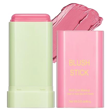 [B0C77NQ5FF] Lápiz de rubor de maquillaje multiusos, impermeable, hidratante tintado para ojos, labios, mejillas en rosa tímido