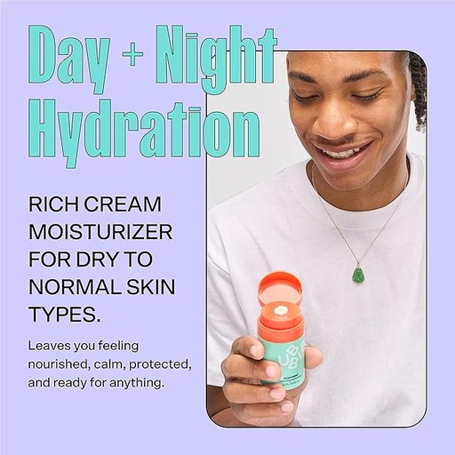 [B0BSZ23FTF] Bubble Skincare Slam Dunk - Crema facial hidratante para piel seca hecha con vitamina E + jugo de aloe vera para una tez brillante, cuidado de la piel con protección contra la luz azul (1.7 fl oz)