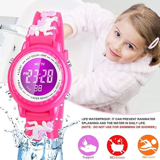 [B07ZNKP9R8] Viposoon Relojes LED impermeables para niños con alarma, juguetes para niños, regalos para niñas de 3 a 10 años