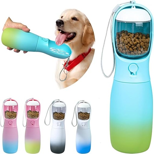 [B0CGM4H3X1] MITOCAPY Botellas de agua para perros de viaje, esenciales portátiles para perros para exteriores, accesorios de moda para perros pequeños, medianos y grandes, dispensador de tazón de agua para perros