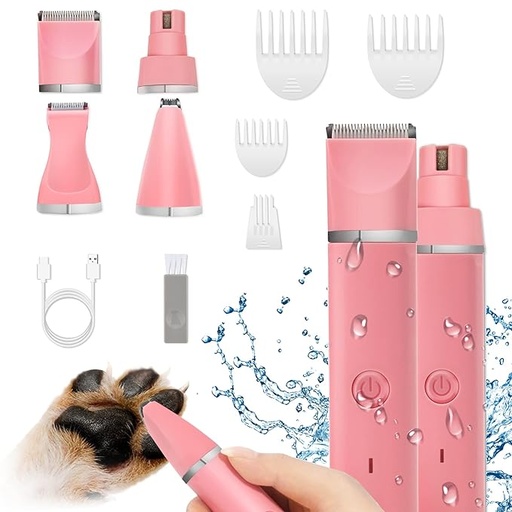 [B0C98VDZZ9] Veeconn Kit de cortaúñas para perros – Cortapelos para mascotas de bajo ruido – Recargable para gatos – Molinillo de uñas silencioso inalámbrico para mascotas, recortador de perros pequeños,