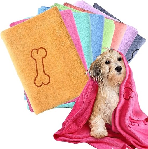 [B0BNHRBYQR] 8 toallas de baño para mascotas, toallas de baño para mascotas, de 55 x 28 pulgadas, de microfibra absorbente, de secado rápido, suaves, toallas de playa ligeras para gatos y cachorros, accesorios
