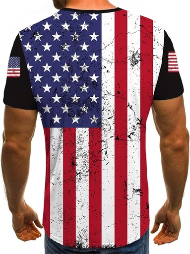 [B0CZJT5H9K] KYKU Camiseta de la bandera americana para hombre, 4 de julio, patriótica con estrellas y rayas