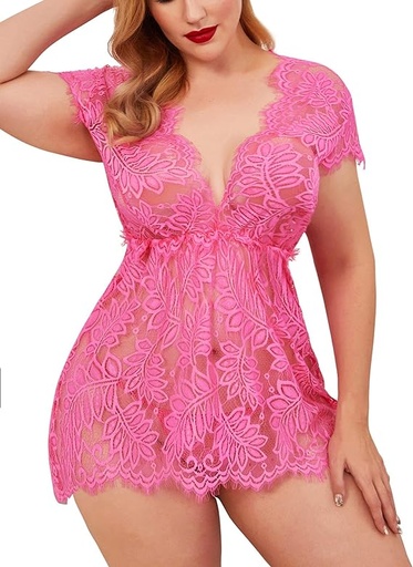 [B07WLCKRR7] Avidlove - Lencería sexy para mujer con encaje y pestañas, ropa de noche en V, malla transparente