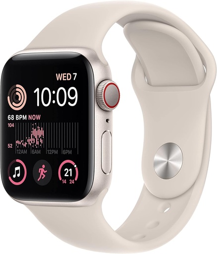 [ASIN	‎B0C3TSB4SQ] Apple Watch SE (2nd Gen) (GPS + Cellular 40mm) Starlight Aluminium Case with Starlight Sport Band, Regular (Renewed)