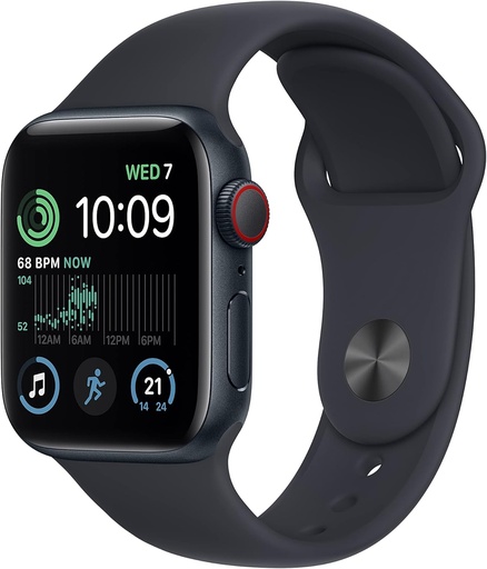 [ASIN	‎B0C3TMV3JK] Apple Watch SE (2nd Gen) (GPS + Cellular 40mm) Midnight Aluminium Case with Midnight Sport Band, Regular (Renewed)
