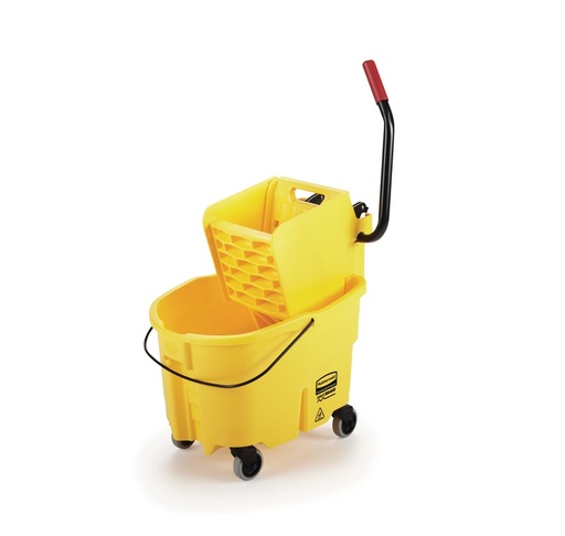 [ASIN ‏ : B007JT52RG] Sistema de fregado combinado Rubbermaid Commercial WaveBrake Side Press Capacidad de 26 cantidades, 18,6 pulgadas de largo x 15,6 pulgadas de ancho x 16,7 pulgadas de alto, amarillo(FG748000YEL)